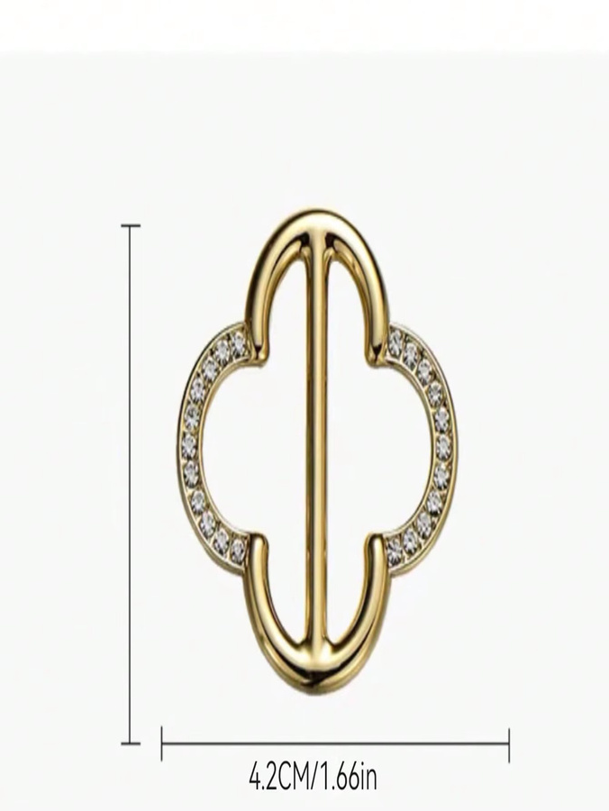 3-teiliges Set Hemdkragenclips, Schal- und Gürtelschnallen, Brosche, Damen, Gold und Silber - Bild 4