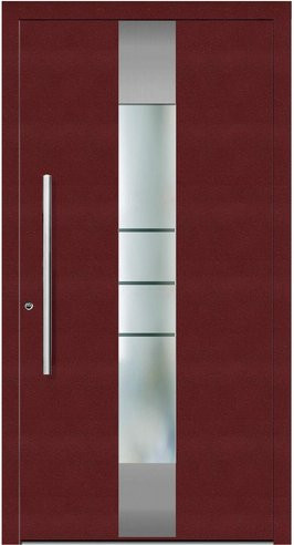 KNOCK Aluminium-Haustür Terra Nova in Purpur-Rot mit Glaseinsatz, modern, B/H: 110 x 210 cm - Bild 1