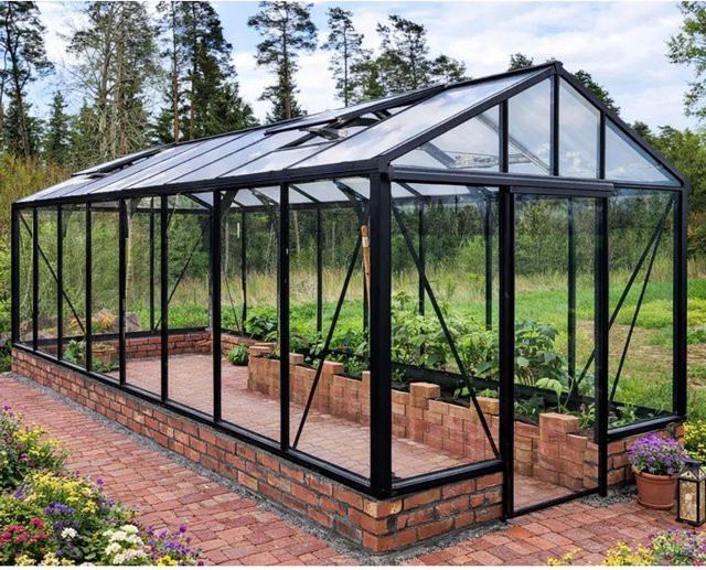 Bloomcabin Wandgewächshaus GHWM7 aus Aluminium und Sicherheitsglas in Schwarz - Bild 1