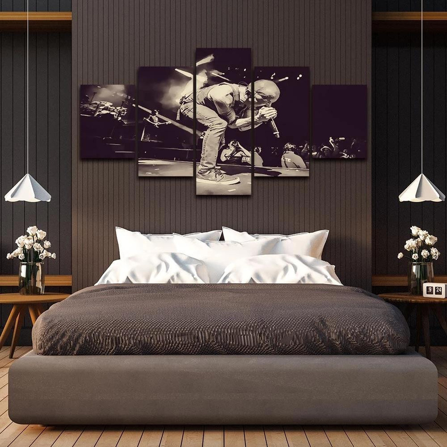 Niveous Art Museum Modulares Leinwandbild Set mit 5 Teilen Chester Bennington Wandkunst in Multicolor ohne Rahmen - Bild 3