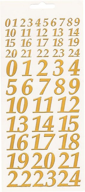 Reliefsticker Adventszahlen in Gold - Bild 1