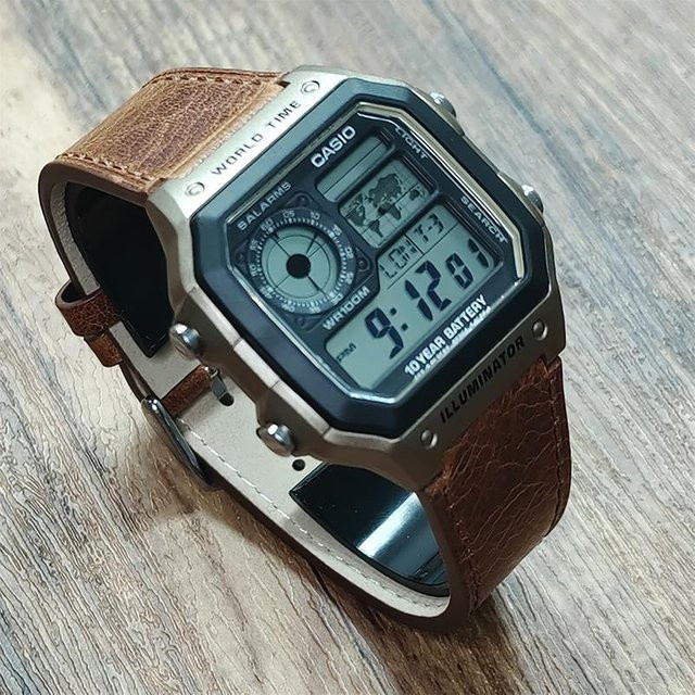 CASIO Digitaluhr, Quarz, Edelstahl, Schwarz, Herren - Bild 1