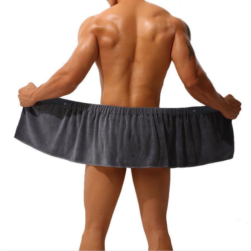 Tragbares Korallenfleece-Handtuch für Männer zum Schwimmen und für den Strand, Grau - Bild 2