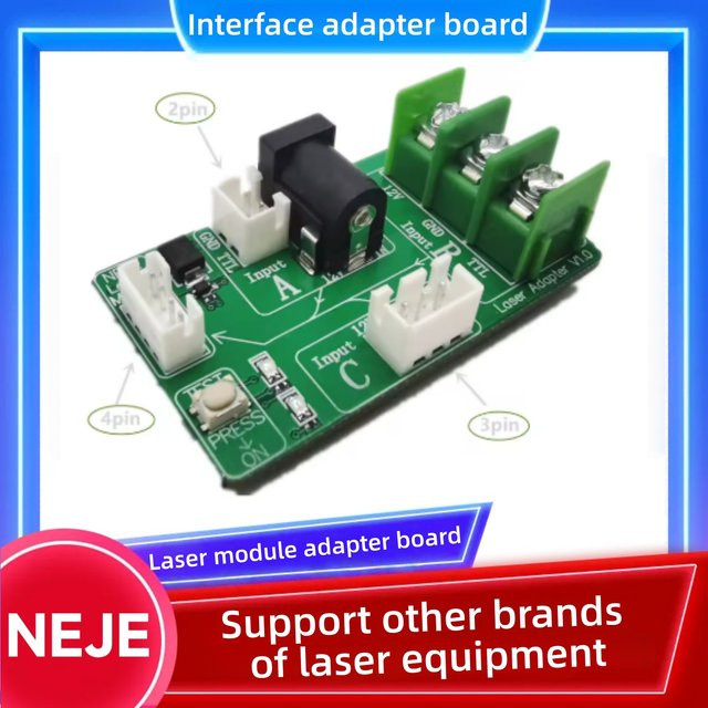 NEJE Universal-Schnittstellenadapterplatte für Lasermodule in Grün, passend für 2-Pin, 3-Pin und 4-Pin Schnittstellen - Bild 1