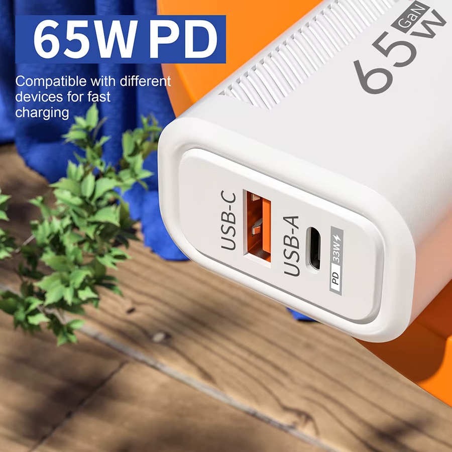 MAEBOXY USB Typ C Wandladegerät 65W PD Schnellladung mit QC3.0 für Samsung, Huawei, iPhone und Xiaomi, Weiß - Bild 4