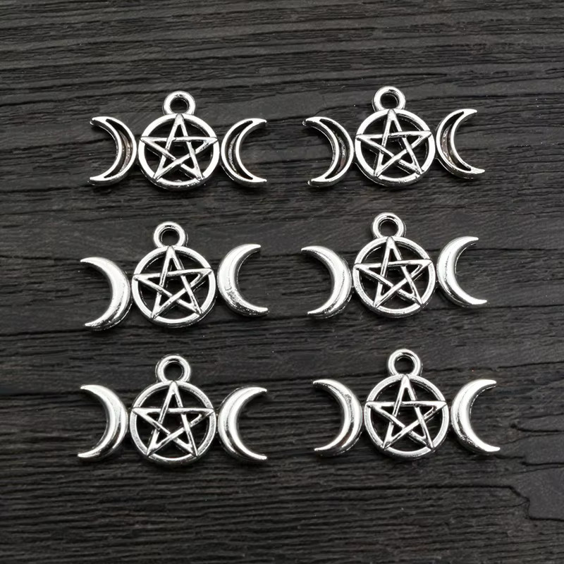 Star Trading Charms Anhänger, Silber, Star Moon, 14x22mm, Unisex - Bild 3