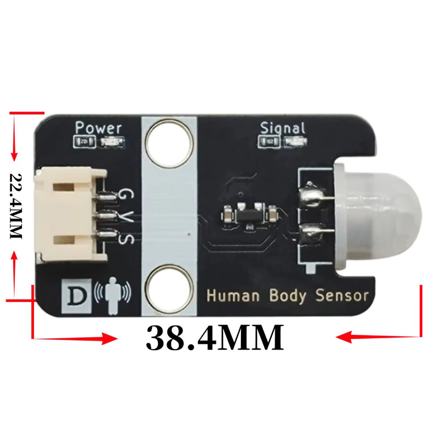 NullLab Hochpräziser PIR-Bewegungssensor mit Pyroelektrischem Digitalausgang und Gehäuse PH2.0 in Schwarz für Arduino ESP32 Microbit Raspberry Pi - Bild 2