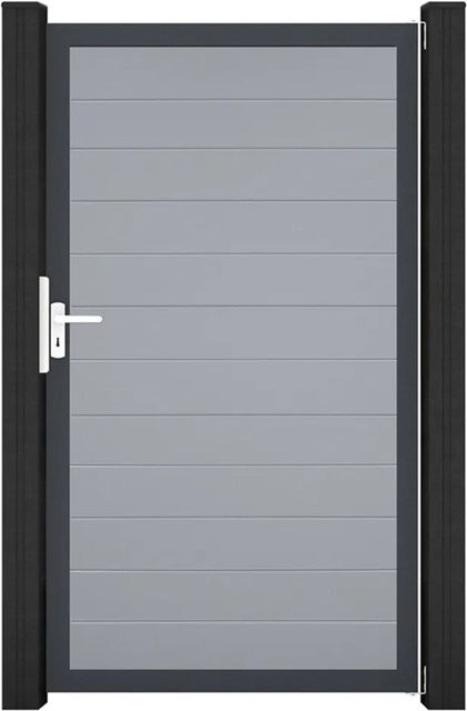 GroJa Tor Basicline 1-flg. Schmal Silbergrau B: 100 cm, H: 180 cm - Bild 1