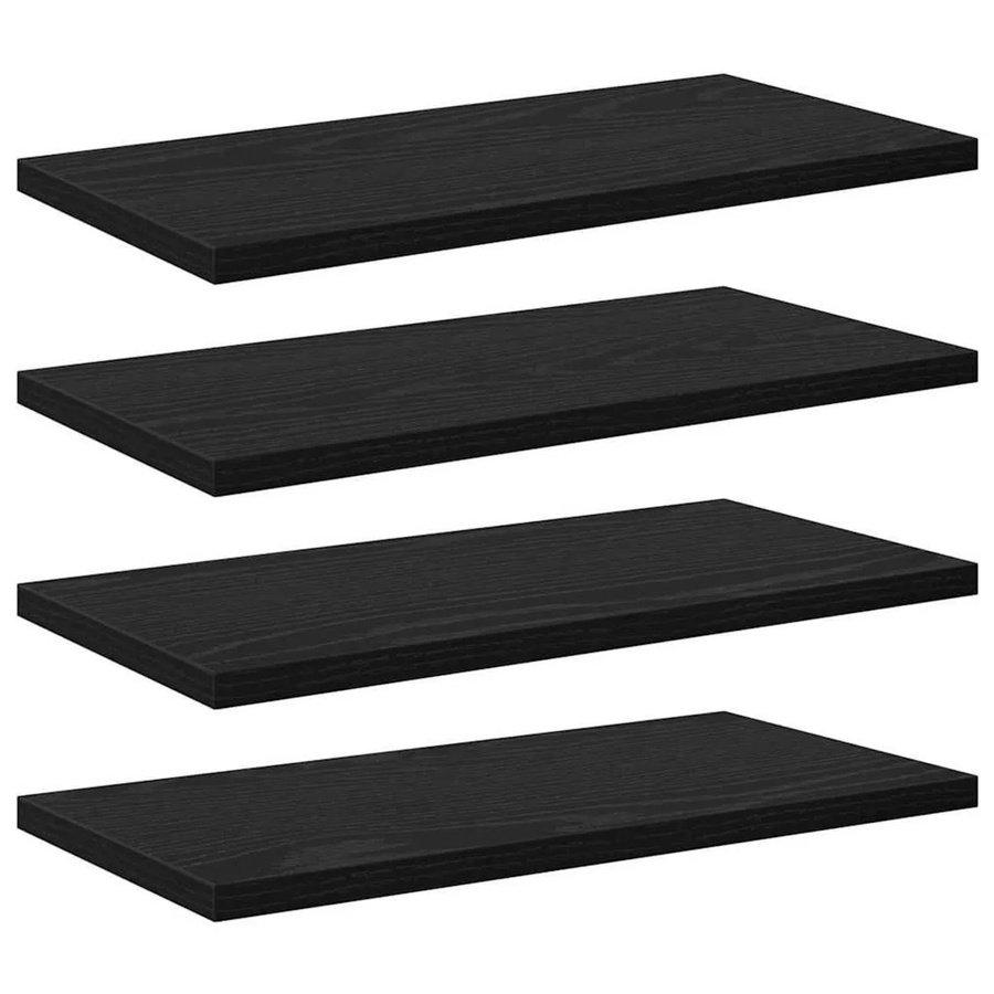vidaXL Regalbrett Set aus 4 Stück in Schwarz aus Holzwerkstoff B: 40 cm, T: 20 cm, H: 1,5 cm - Bild 2