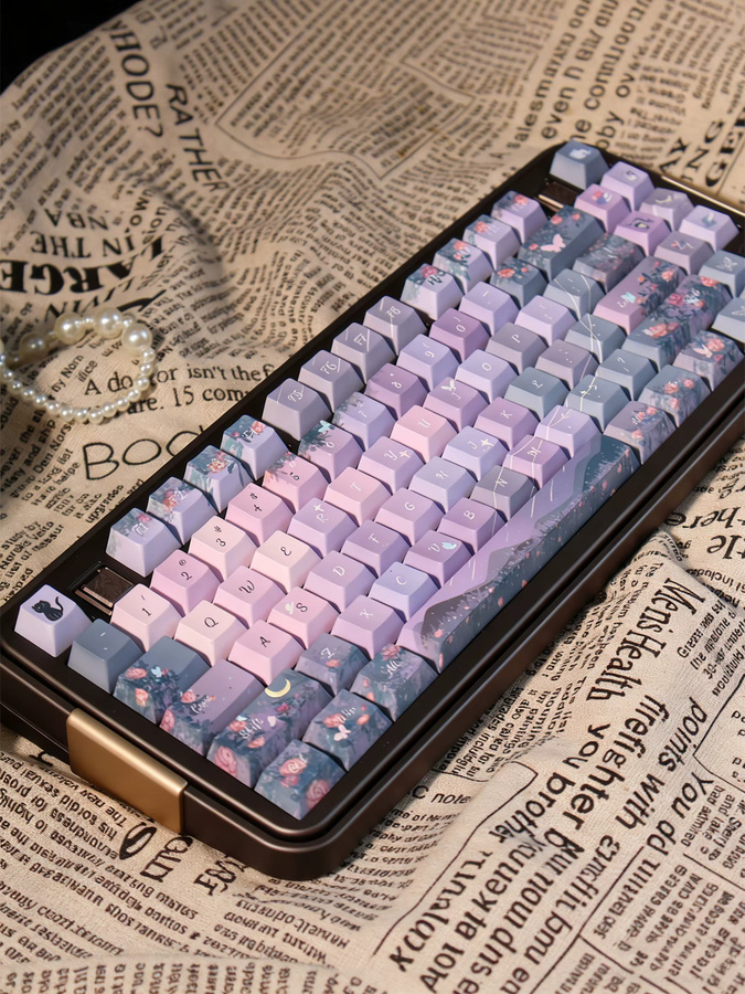 TTTSKONE PBT Tastenkappen-Set in Multicolour mit Cherry-Profil für mechanische Tastaturen, 120 Stück, durch Wärmeübertragung gefertigt und verschleißfest - Bild 3
