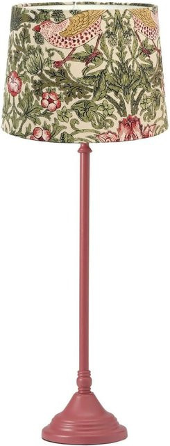 PR Home Tove Tischleuchte in Pink mit Morris-Design und Metallfuß, Höhe: 40 cm, Breite: 20 cm, Tiefe: 56 cm - Bild 1