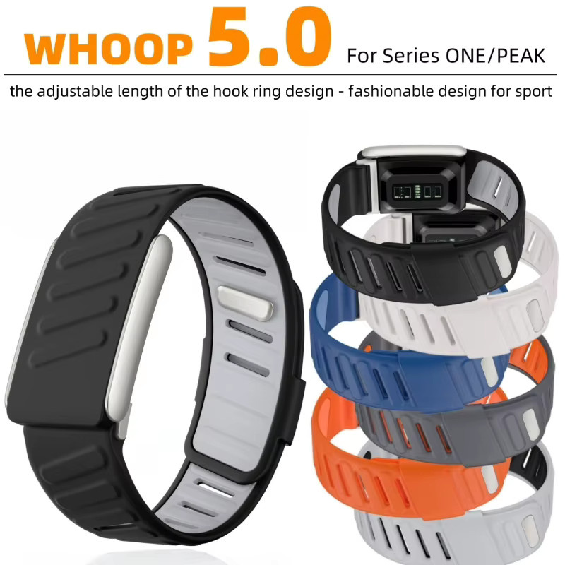 TINUORA Armband, Silikon, Weiß, Unisex, wasserdicht, kompatibel mit Whoop 5.0 ONE, Whoop 5.0 PEAK - Bild 2