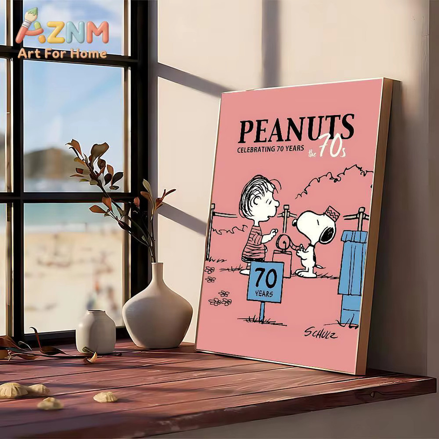 Kayou Snoopy Cartoon Leinwandposter im Vintage-Stil, Mehrfarbiges Wandbild für dein Wohnzimmer - Bild 2