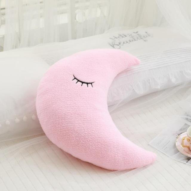 Yiran toy Plüsch Kissen Wolke Mond Sterne und Regentropfen in Rosa für Kinder und Babys - Bild 1