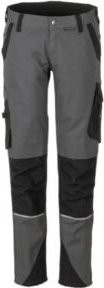 PLANAM Bundhose NORIT in Schiefer/Schwarz mit Reflexstreifen und Taschen für Kniepolster, Konfektionsgröße DE: 48 - Bild 1