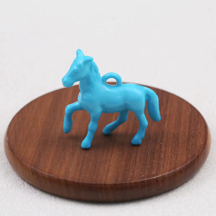 JHNBY Anhänger 3D Pony, Acryl, Himmelblau, 48*42mm, Unisex - Bild 3