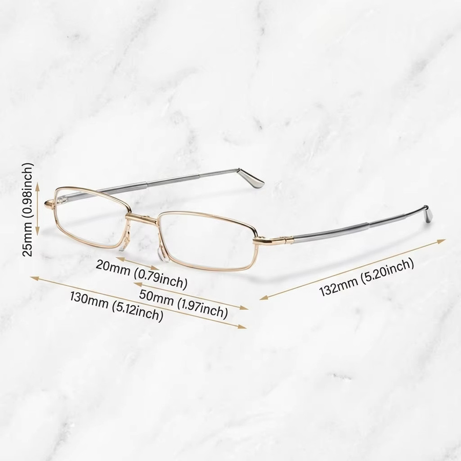 ZOZO TOMI Lesebrille, Vollrand, rechteckig, Metall, transparent, Unisex - Bild 4
