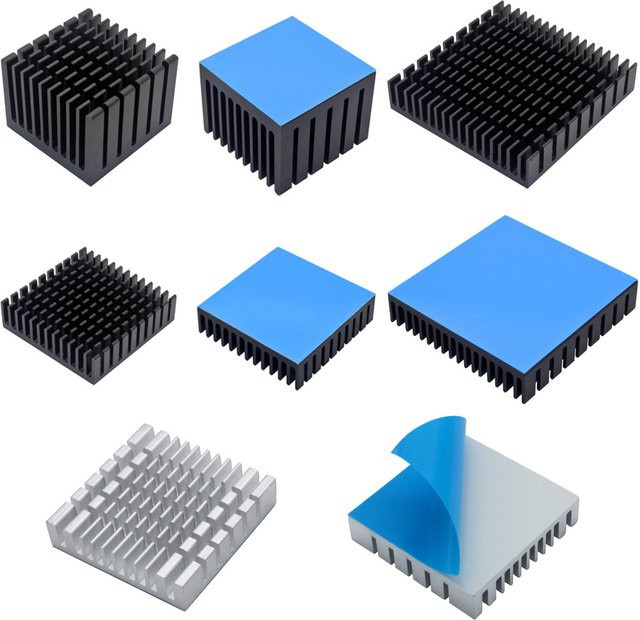 Cotexer Aluminium Kühlkörper Radiator zur Chip-Kühlung in Silber mit Wärmeleitband - Bild 1