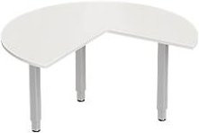 Schäfer Shop Genius Ansatztisch PLANOVA ergoSTYLE, 3/4 Kreis, weiß/weißalu, B/T/H: 140 x 89,5 x 76,5 cm - Bild 1