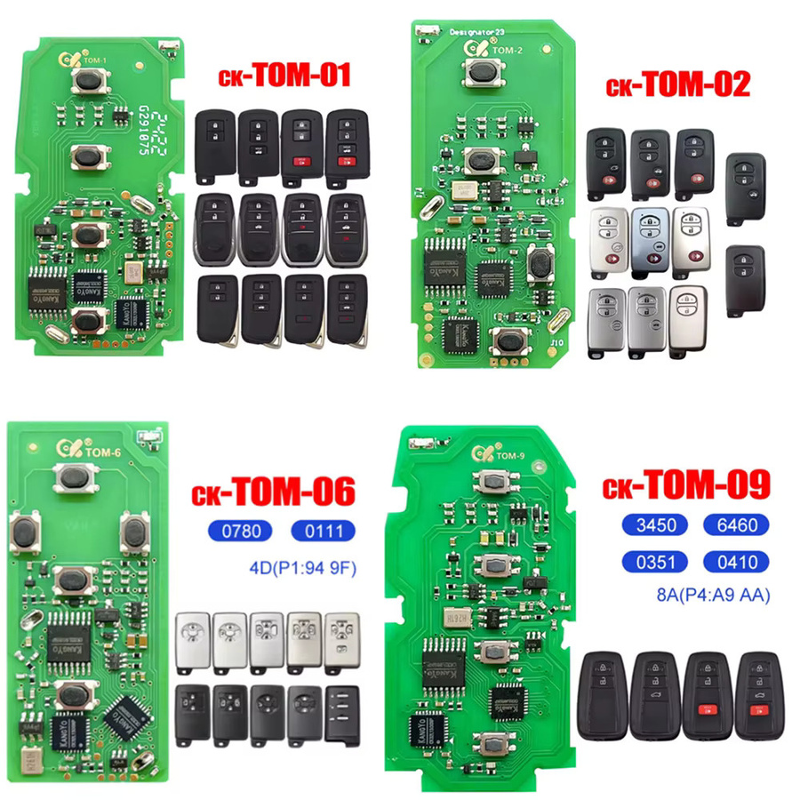 CK TOM Universalschlüssel TOM-O-01 Smart PCB Fernbedienungsplatine für Toyota RAV4 Hilux Land Cruiser und Lexus RX350, Farbe: Grün, unterstützt 8A/4D - Bild 6