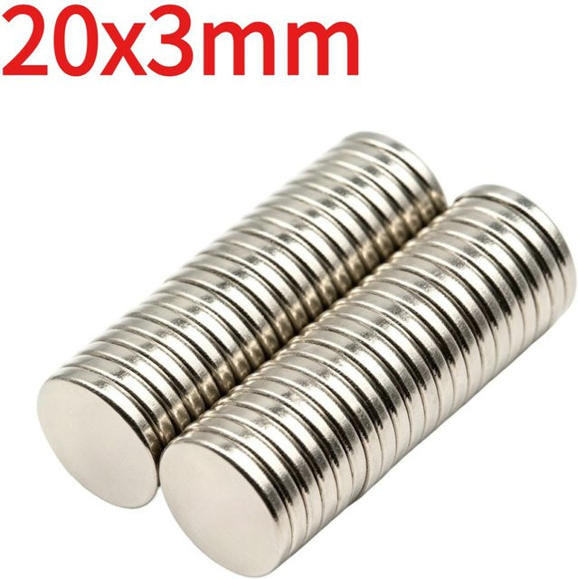 Runde Permanentmagnete von U-POLEMAG in Silber, Durchmesser: 20 mm, Höhe: 3 mm - Bild 1