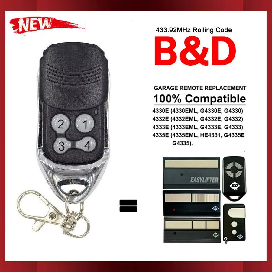 Black+Decker Garagentor-Fernbedienung in Schwarz mit 433,92 MHz für B&D TB5 TB4 TB2 BD4 BD2 CAD615 CAD616 62730 62733 70241 Control-A-Door Diamond - Bild 2