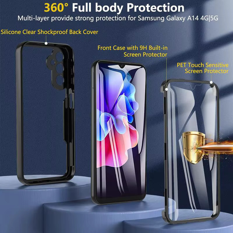 Transparente 360-Grad-Ganzkörper-Displayschutzfolie und stoßfeste Handyhülle für Samsung Galaxy A54 A34 A14 A13 A24 A23 A73 A53 A33 - Bild 2