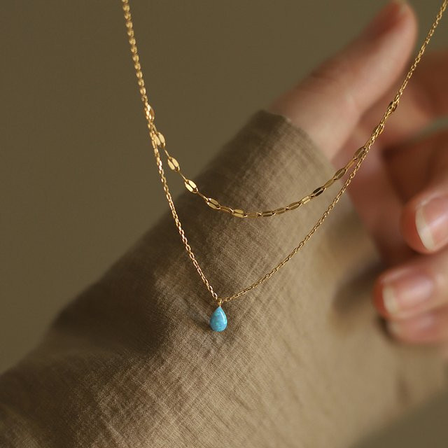OBEAR Halskette, Gold, Tröpfchen-Anhänger, Unisex - Bild 1