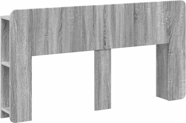 vidaXL Kopfteil mit Schrank und Speicher in Grau Sonoma Holzwerkstoff, B: 154 cm, H: 80 cm, T: 18,5 cm - Bild 1