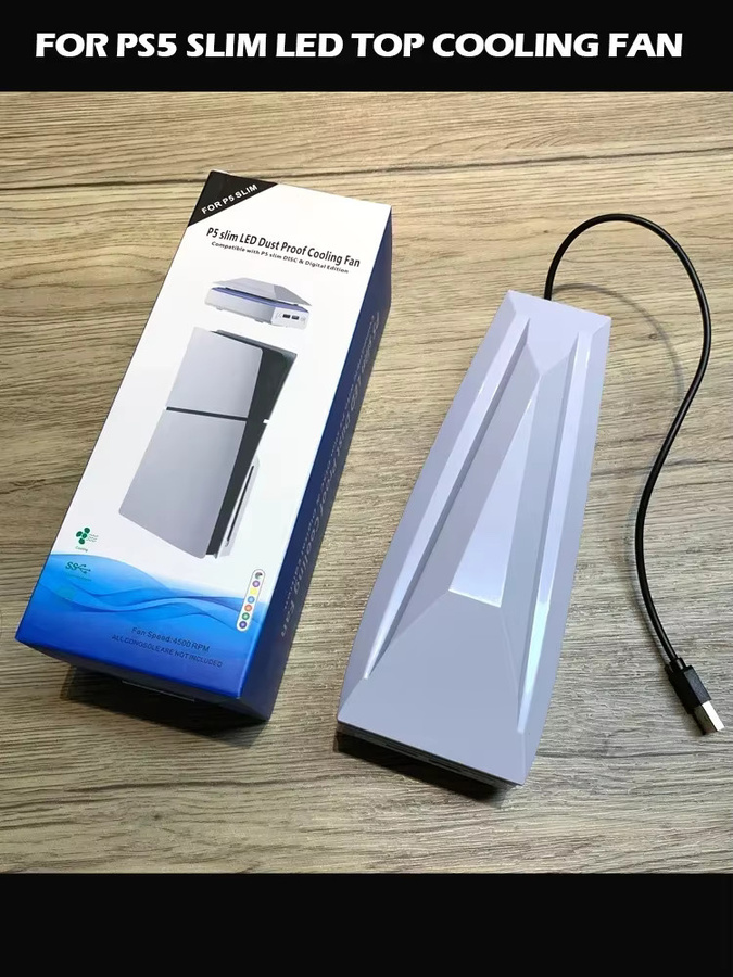 HeroAngel Staubdichter Wärmeableitungs-Lüfter für PS5 Slim Konsole mit RGB-LED-Licht in Weiß - Bild 6