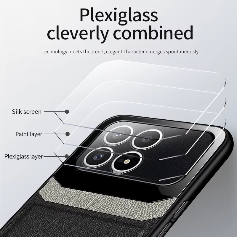 EUCAGR Luxus Acryl Leder Schutzhülle für Xiaomi Redmi K90 Pro Max und Redmi K90 in Blau - Bild 3
