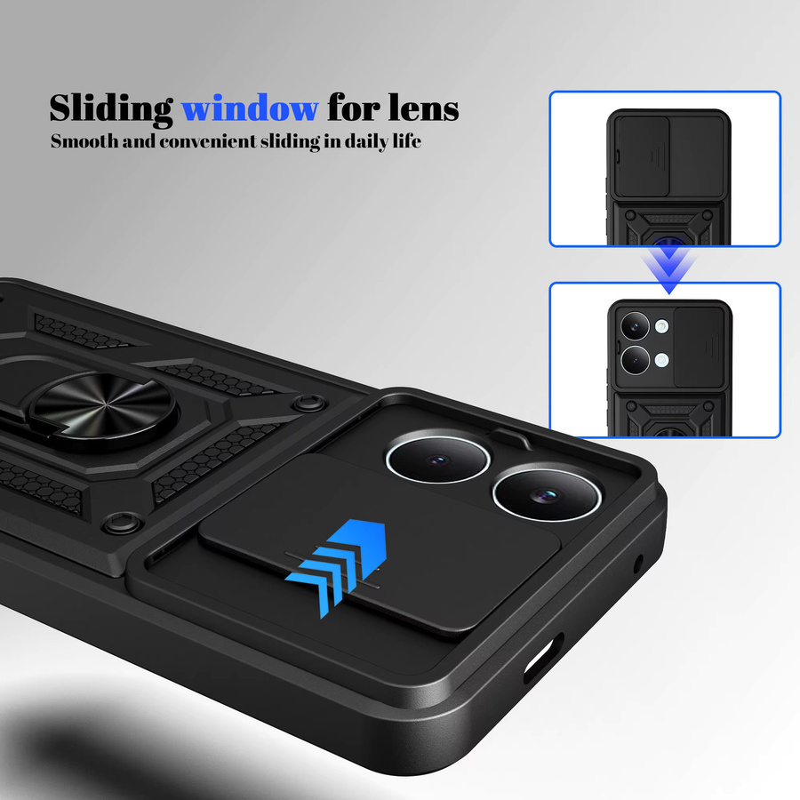 Xiaomi Poco X8 Pro 5G Panzerhülle mit Schiebe-Kameralinsenschutz und Screen Protector in Schwarz oder Silber - Bild 3