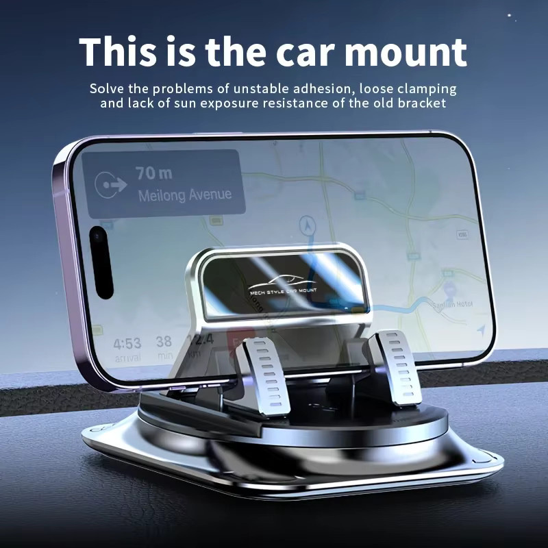 YIKIXI Handy Auto Halterung für das Dashboard mit 360 Grad Rotation und automatischer Verriegelung, Schwarz - Bild 6