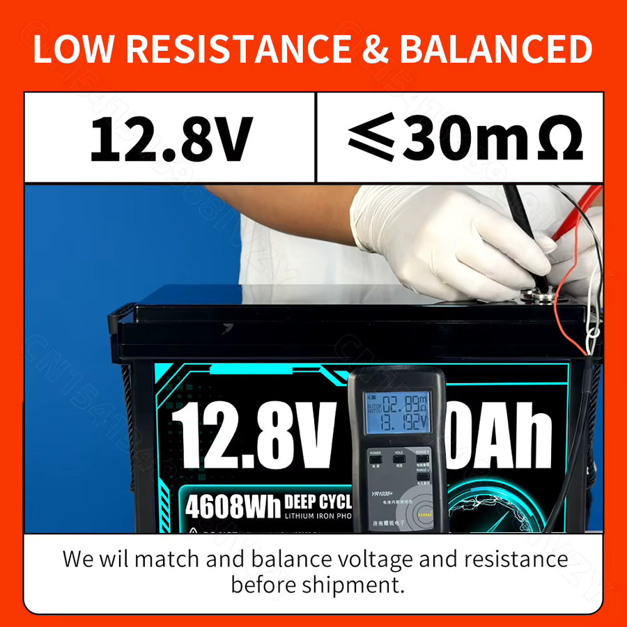 FullFutura 12V LiFePO4 Akku 360Ah Batteriepack 12,8V 4608Wh Lithium-Eisenphosphat für Haus und Boot - Bild 4