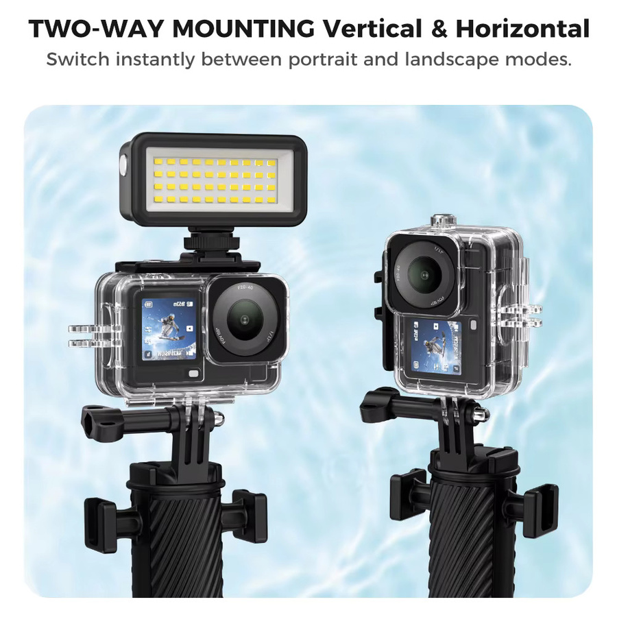 DJI Osmo Action 6 wasserdichtes Gehäuse mit vertikaler und horizontaler Montage sowie Kaltgarbe für Unterwasseraufnahmen bis 45 m, transparent - Bild 2