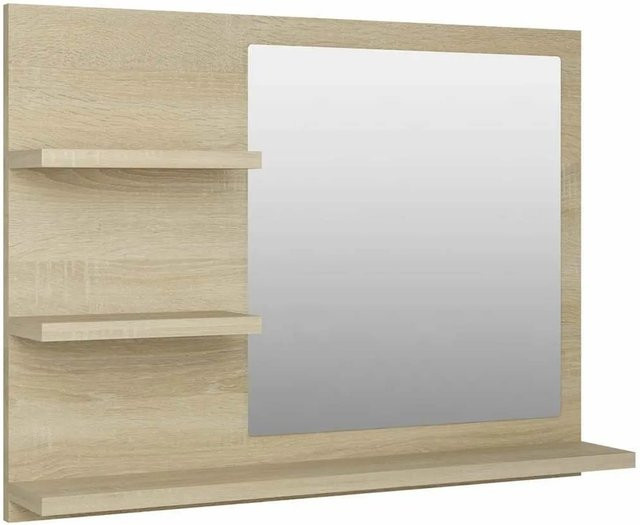 vidaXL Badspiegel Sonoma-Eiche, Wandmontage, B/H/T: 60 x 45 x 10,5 cm - Bild 1