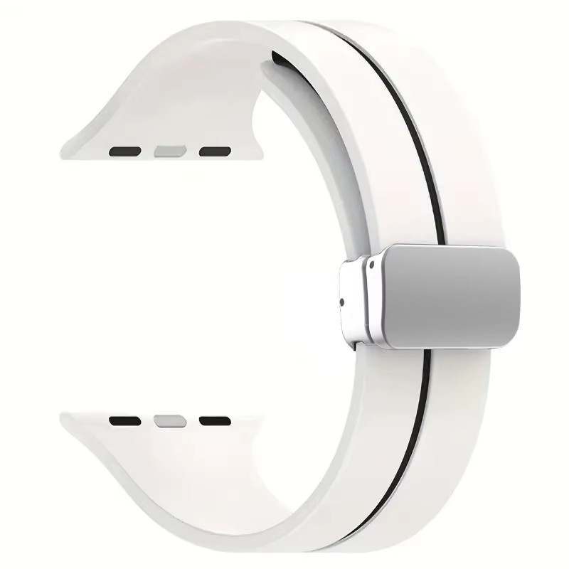 Magnetarmband Silikon, Weiß, Unisex, Uhrenarmband - Bild 2