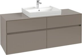 V&B Waschtischunterschrank Collaro in Wine Red mit mittigem Waschtisch, B/T/H: 140 x 54,8 x 50 cm - Bild 1