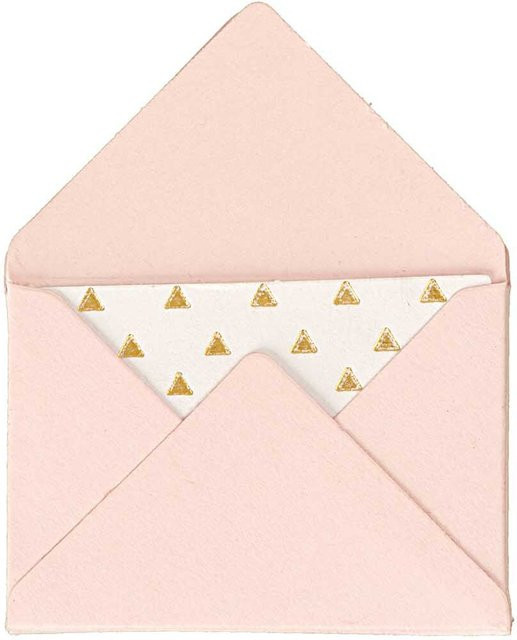 Rico Design Paper Poetry Mini Briefe rosa, 10 Stück, B: 3 cm, H: 4,5 cm - Bild 1