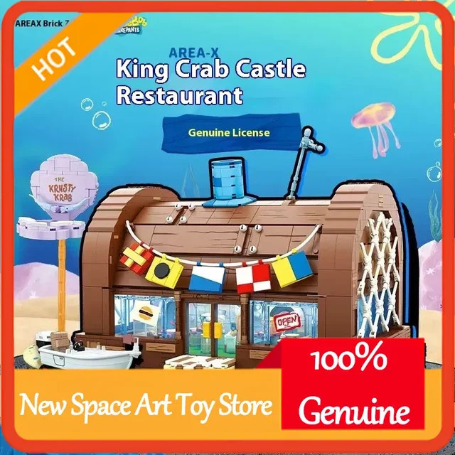 Area-X Spongebob Krusty Krab, Bausteine Set, Burger Restaurant Modell - Bild 1