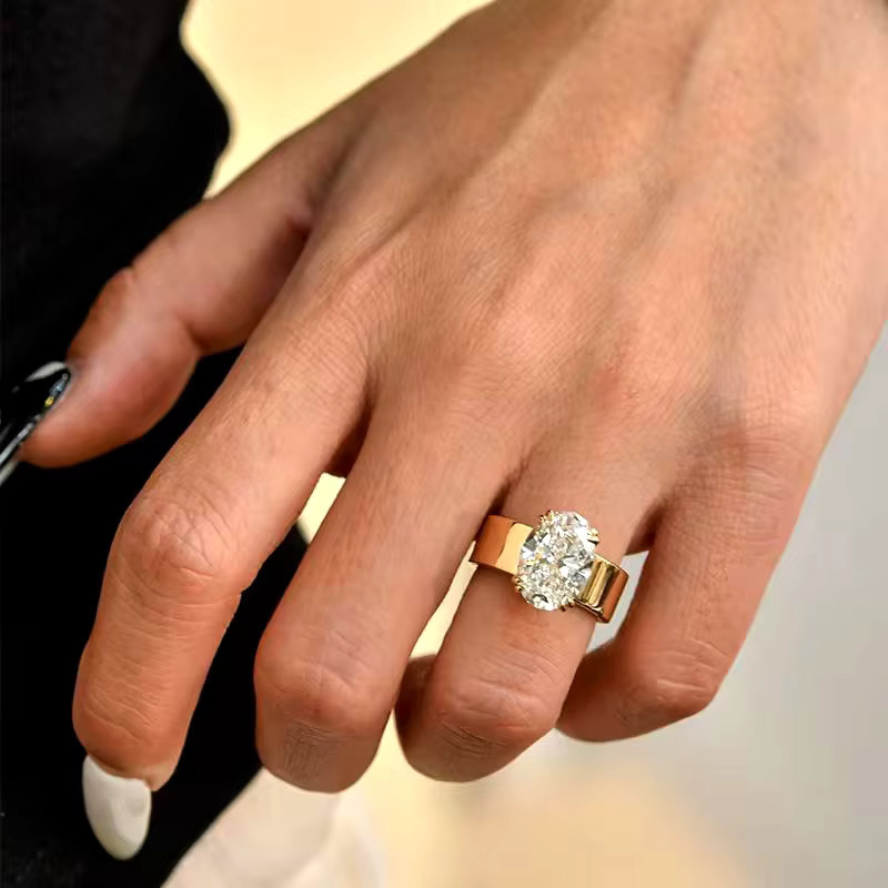 BXINY Ring, 925 Silber, Moissanit, Diamant, Damen und Herren - Bild 4