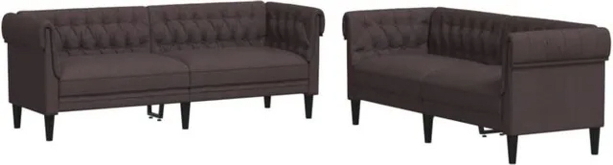 2-teilige Sofagarnitur von Vidaxl in Braun aus Stoff und Polyester im modernen und klassischen Design - Bild 1