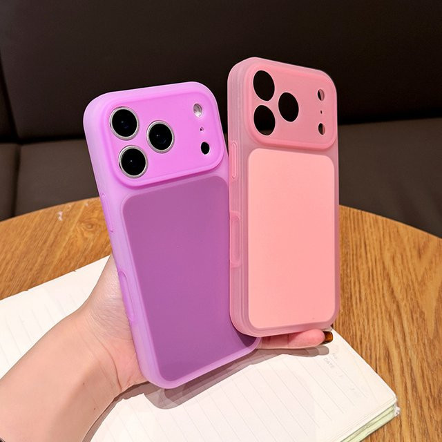 Stoßfeste Flüssigsilikon Handyhülle mit großem Fenster in Candy-Farben für iPhone 16 17 Pro Max 15 14 13 Pro Max, Farbe: Mehrfarbig/Grün - Bild 1