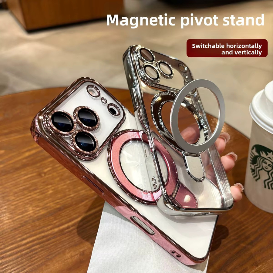 szHAIyu MagSafe Magnetische Handyhülle mit Ring-Ständer für iPhone 17 16 15 14 13 12 11 Pro Max, Transparentes Acryl Case - Bild 2