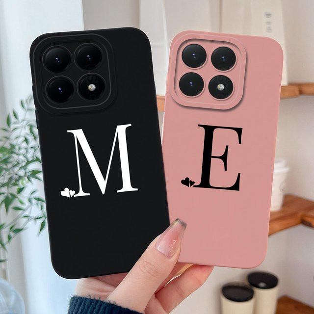 Weiche Silikon Schutzhülle mit Herz- und Buchstaben-Design für Xiaomi 15T Pro und Xiaomi 17 Pro Max - Bild 1