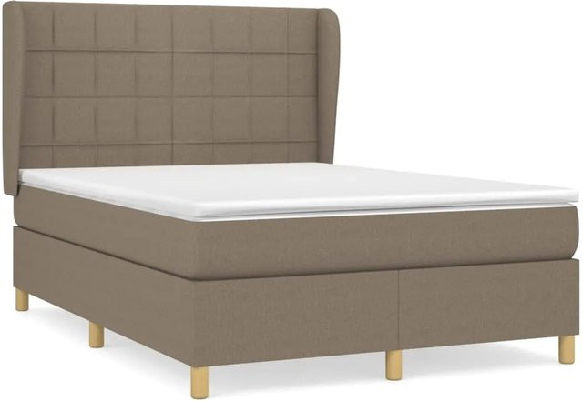 vidaXL Boxspringbett mit Matratze Hybrid-Design in Beige, B/T/H: 140 x 190 cm - Bild 1