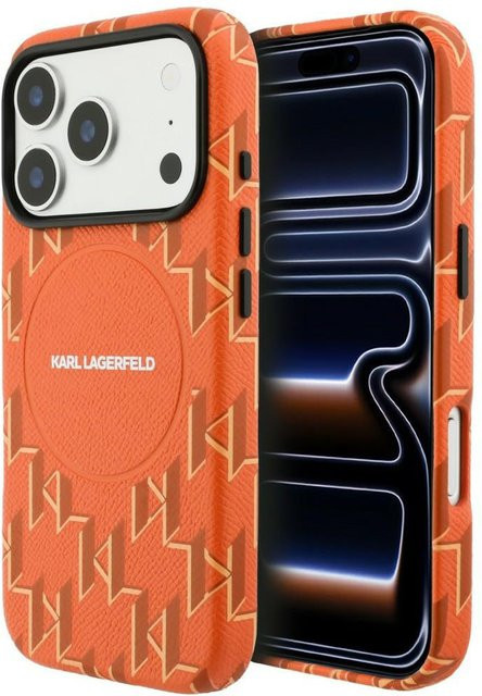 Karl Lagerfeld MagSafe Hülle für Apple iPhone 17 Pro Max mit KL Monogram Logo in Orange - Bild 1