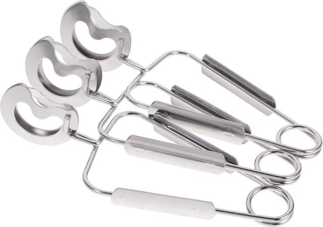 Bestbags 3er-Set Edelstahl Lebensmittelklemmen und Essenszangen für Schnecken in Weiß, B/T/H: 15,0 x 6,0 x 4,0 cm - Bild 1