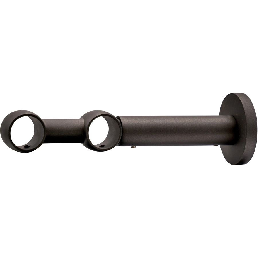Mydeco Gardinenstangen-Halterung Noble 2-läufig ausziehbar aus Eisen in Silber/Schwarz mit Ø 2 cm - Bild 2