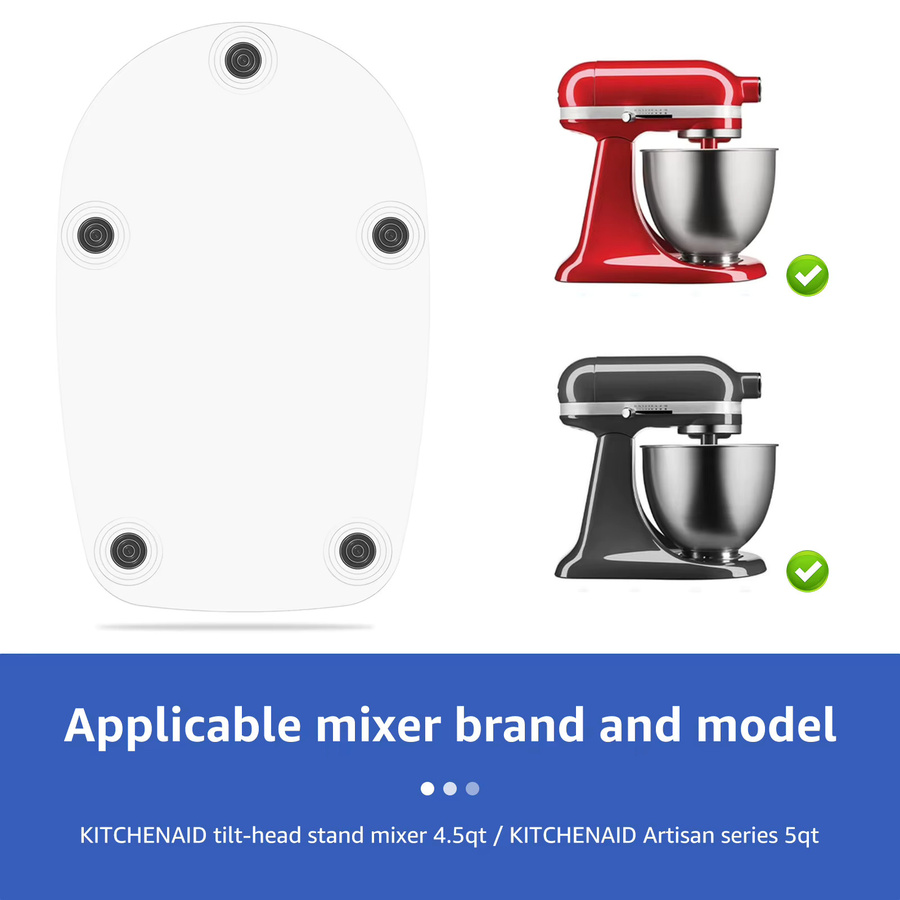 Willstar Mixer-Schiebermatte aus Acryl, transparent, kompatibel mit 4,5 QT Tilt Head Standmixern - Bild 3